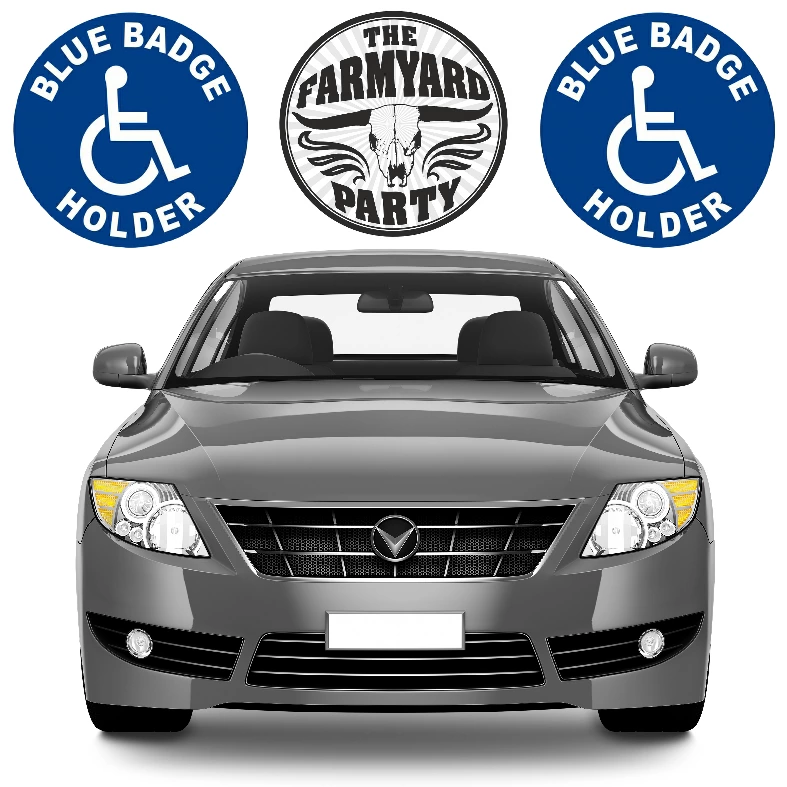 Farmyard party blue badge car pass