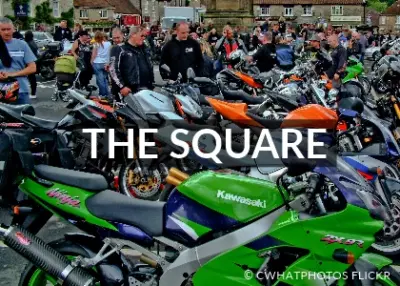 Helmsley square full of motorbikes