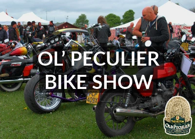 ol peculier custom bike show button